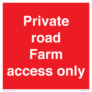 Private road Farm access only